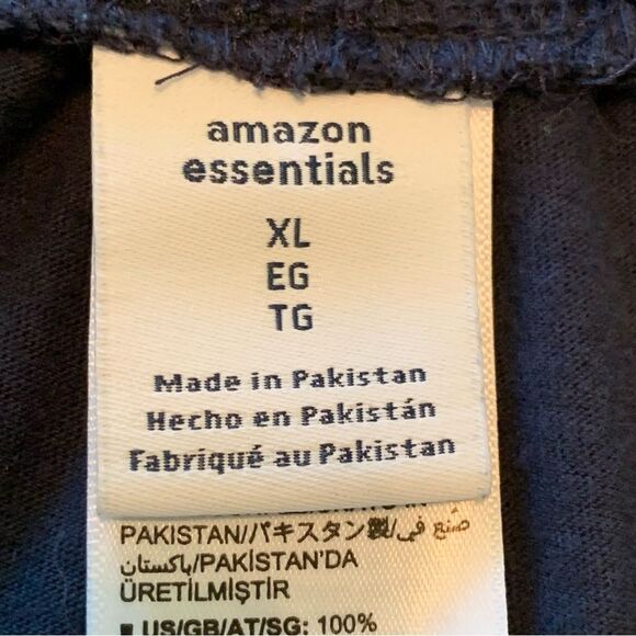 AMAZON ESSENTIALS Flannel Pajama Pant XL Navy Blue Elastic pull string Straight. - Picture 5 of 9